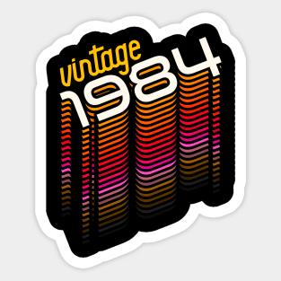 Vintage Made in 1984 ))(( Retro Birthday Year Gift Sticker